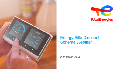 Banner image for webinar about Energy Bills Discount Scheme