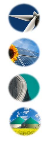 Renewable energy sources: wind, solar, hydro and biomass